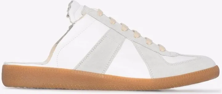 White Replica Leather Slip-On Sneakers
