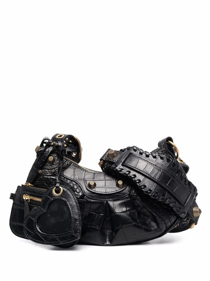 Le Cagole crocodile-embossed shoulder bag