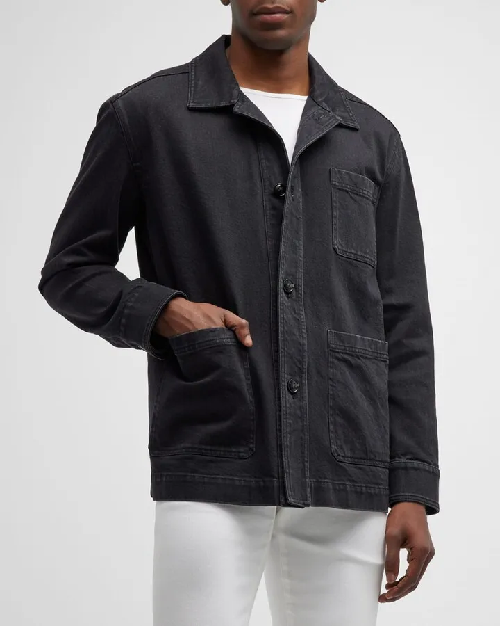 Men's Black Denim Work Shirt
