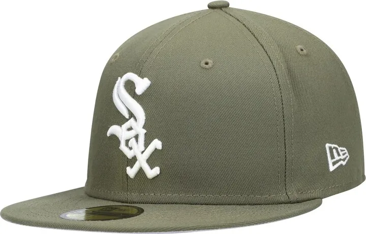 Men's Olive Chicago White Sox Logo White 59FIFTY Fitted Hat