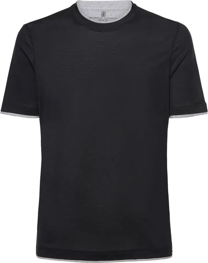 Layered silk & cotton t-shirt