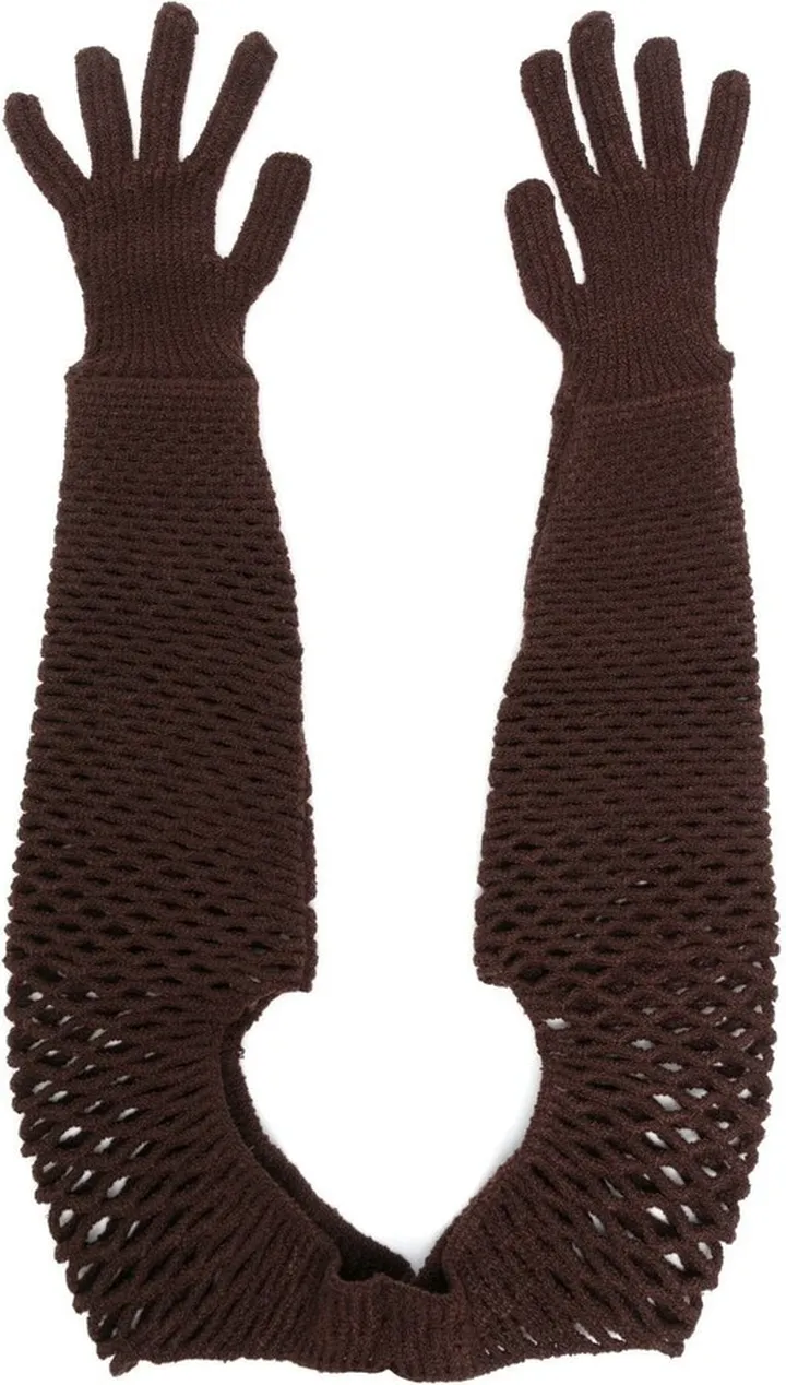 Open-Knit Full-Length Gloves