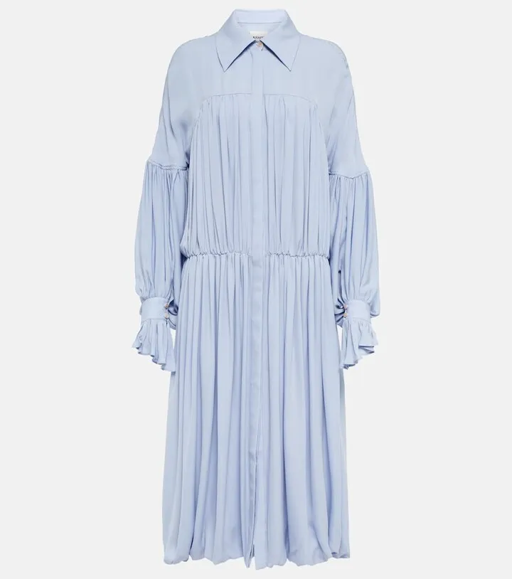 Colleen pleated silk midi dress