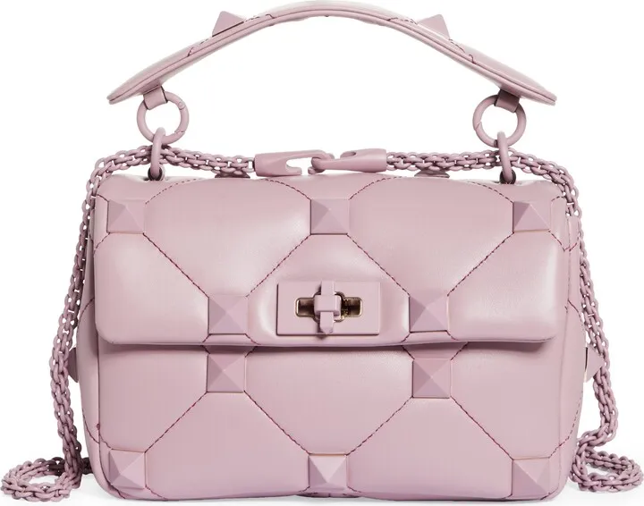 Large Roman Stud Leather Shoulder Bag