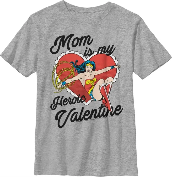 Men's Wonder Woman 1984 Mom Is My Heroic Valentine T-Shirt - Athletic Heather - Large