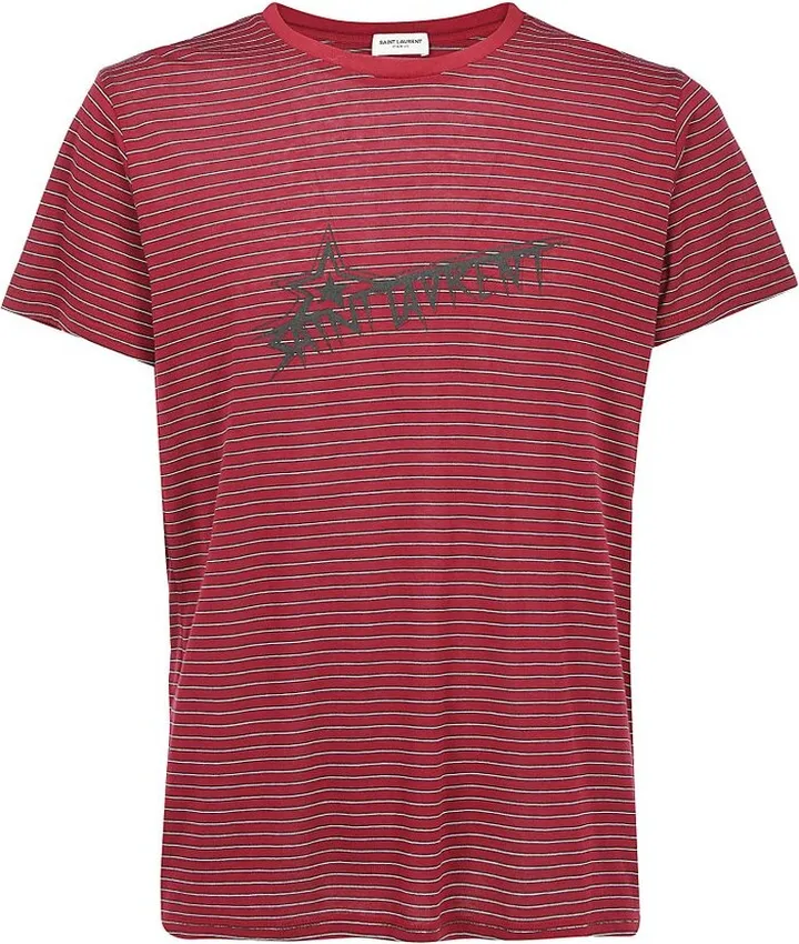 Saint Laurent Striped Star Logo T-Shirt