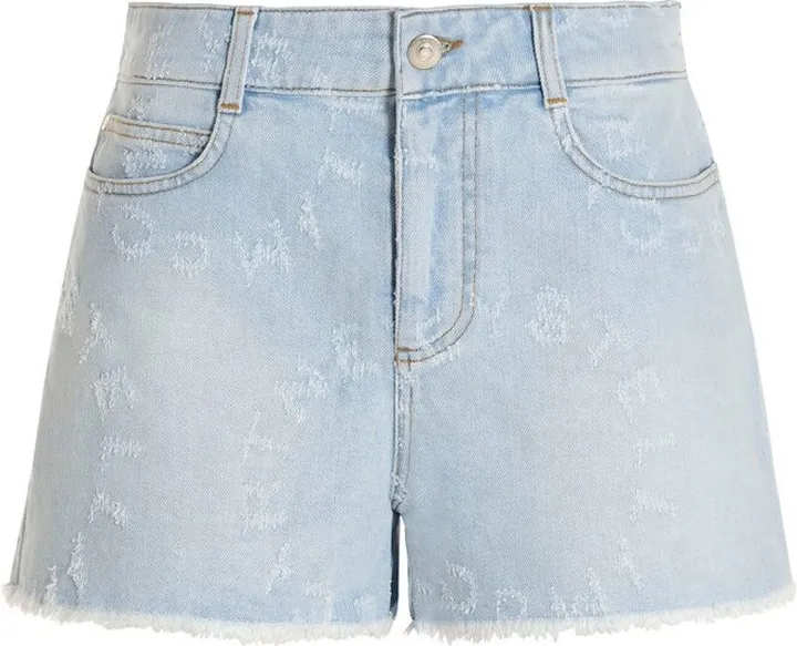 Stella McCartney Laser Logo Denim Shorts