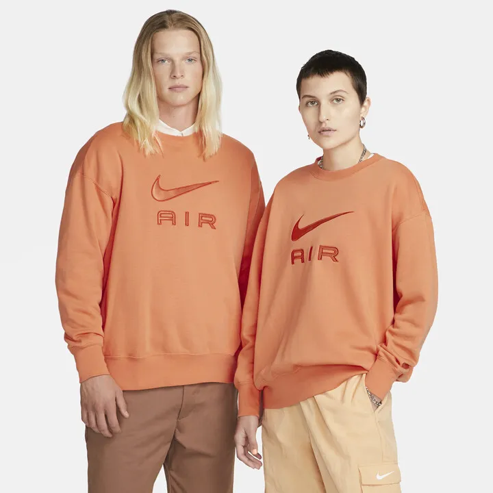 Nike Women's Air Fleece Crew Sweatshirt in Orange