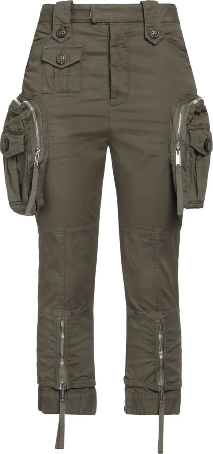 Cropped Pants Military Green