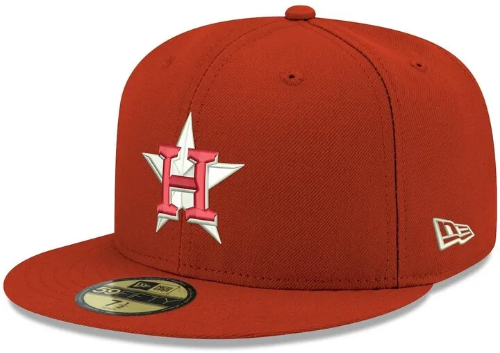 Men's New Era Red Houston Astros Logo White 59FIFTY Fitted Hat