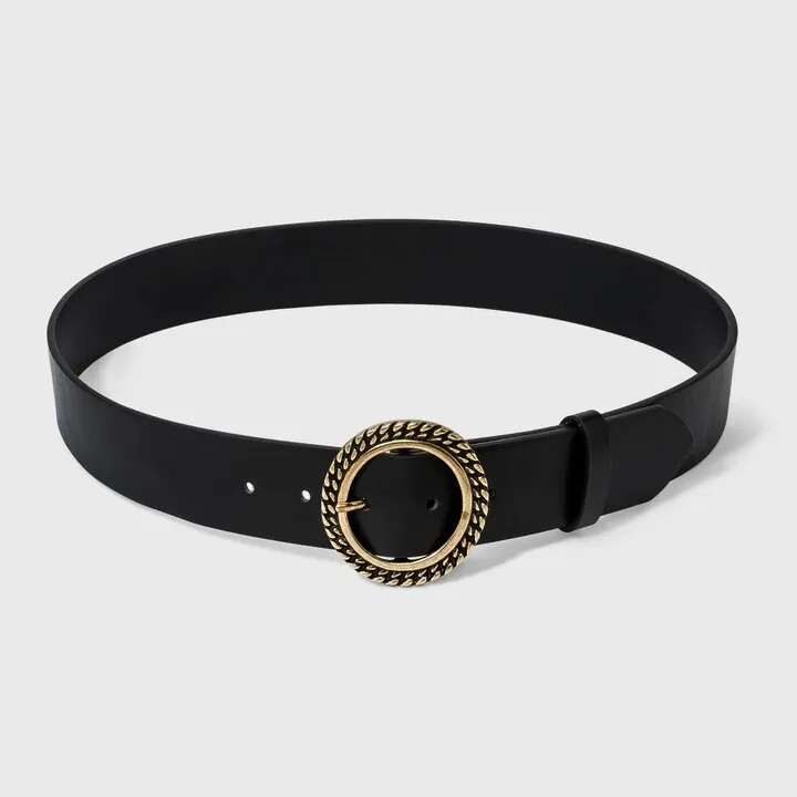 Women's Rope Buckle Belt with Chain - Universal Thread™ Black S