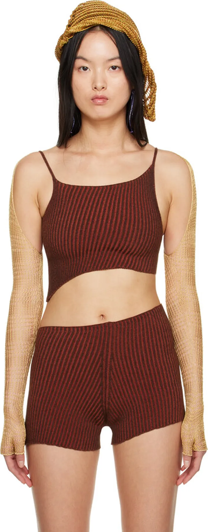 Isa Boulder SSENSE Exclusive Gold Lacework Sleeves