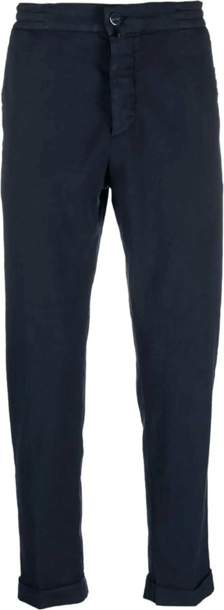 Elasticated-Waist Tapered Trousers