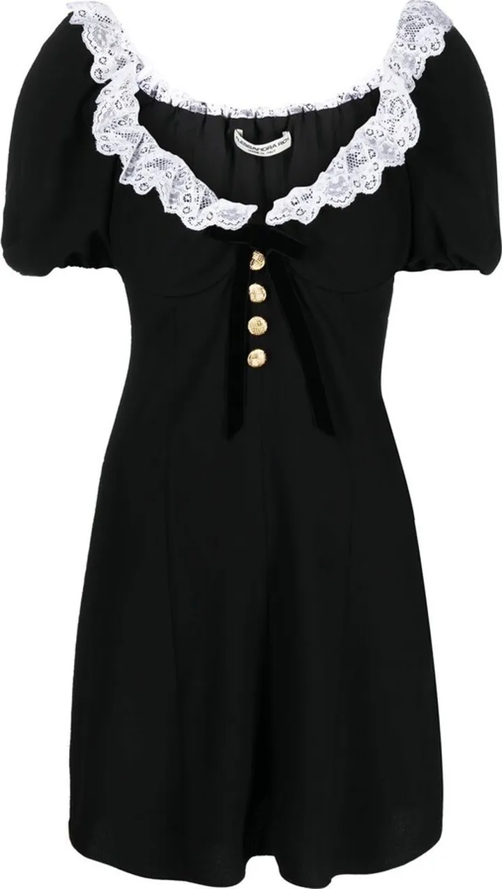 Lace-Trim Off-Shoulder Dress