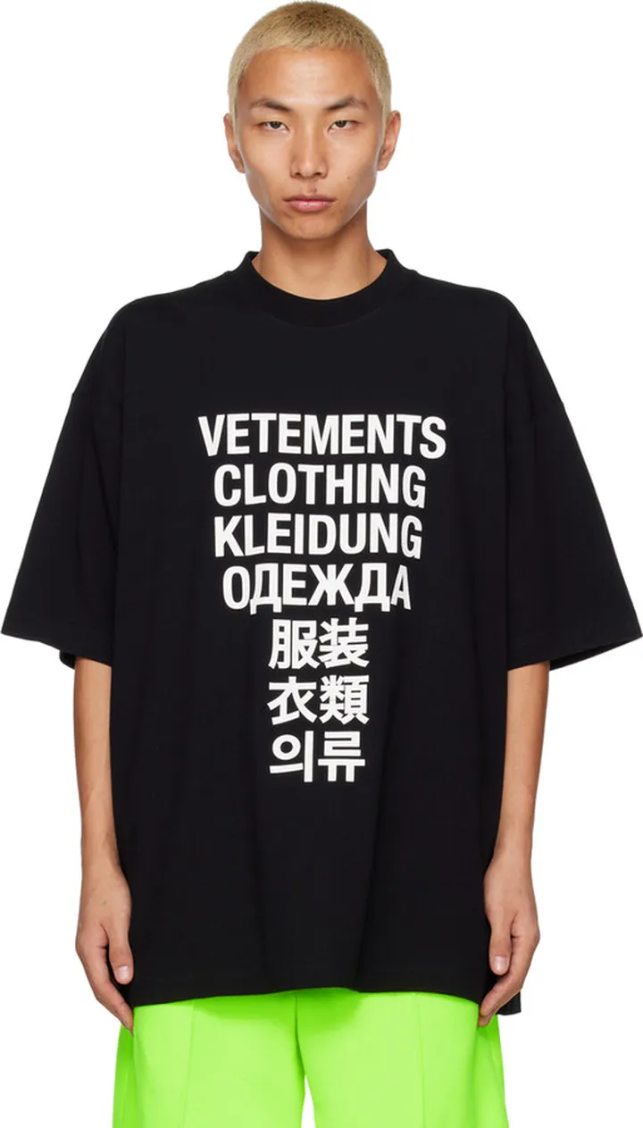 VETEMENTS Black Translation T-Shirt