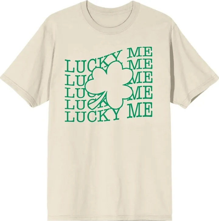 St. Patrick’s Day Lucky Me Crew Neck Short Sleeve Natural Women’s T-shirt-XXL