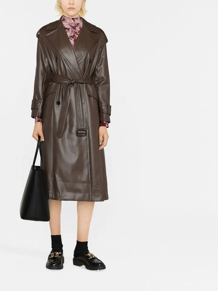 Belted Double-Breasted Trench Coat