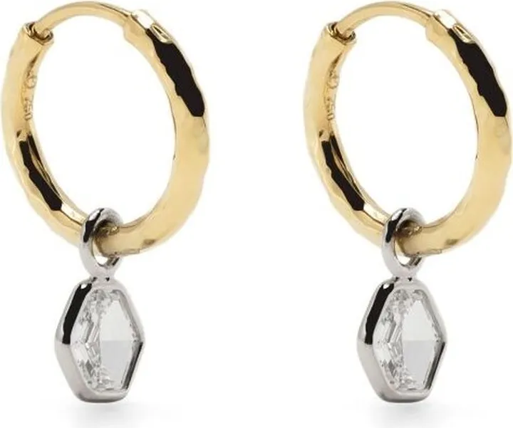 18K Yellow Gold Charmed Petite Gabby Diamond Hoop Earrings