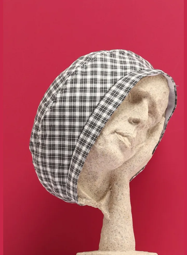 Casual Checkered Beret Cap For Women