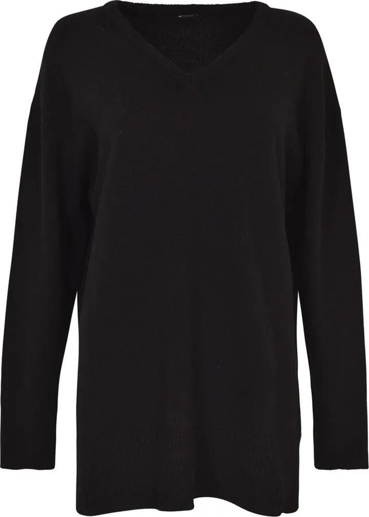 V-neck Plain Ribbed Sweater
