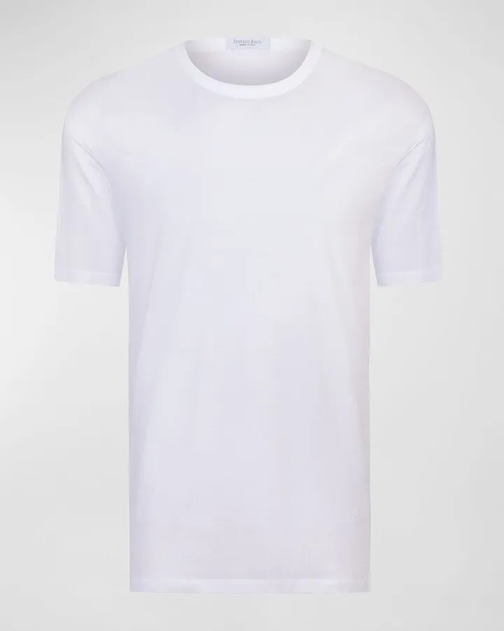 Men's Solid Cotton Crewneck T-Shirt