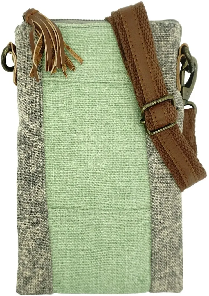 Two-Tone Crossbody Bag with Leather Trim