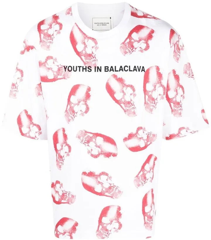 skull-print logo T-shirt