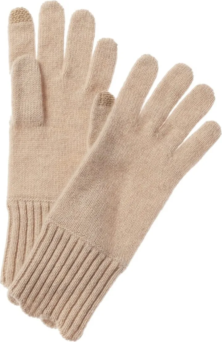 Hannah Rose Scallop Trim Cashmere Gloves