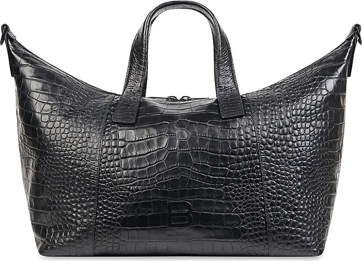 Hourglass Men Carry All Crocodile Embossed