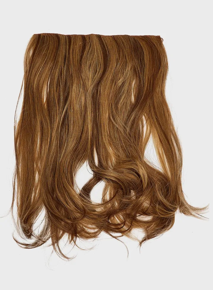 Thick 14" 1 Piece Blow Dry Wavy Clip In Hair Extensions -26/613X/M30 Mellow Brown
