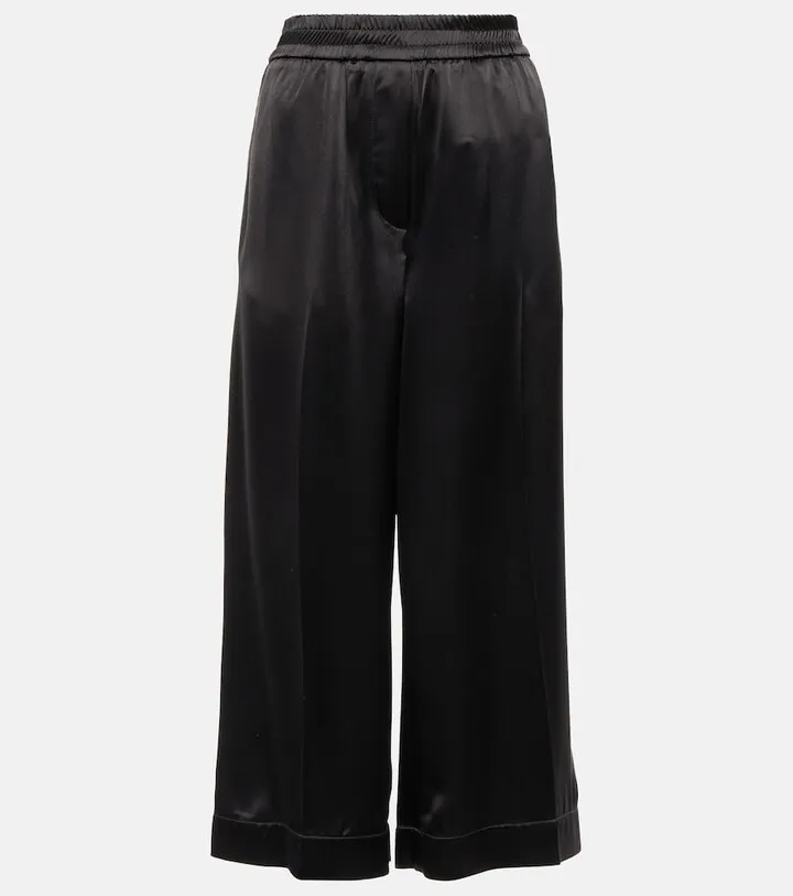 High-rise satin culottes