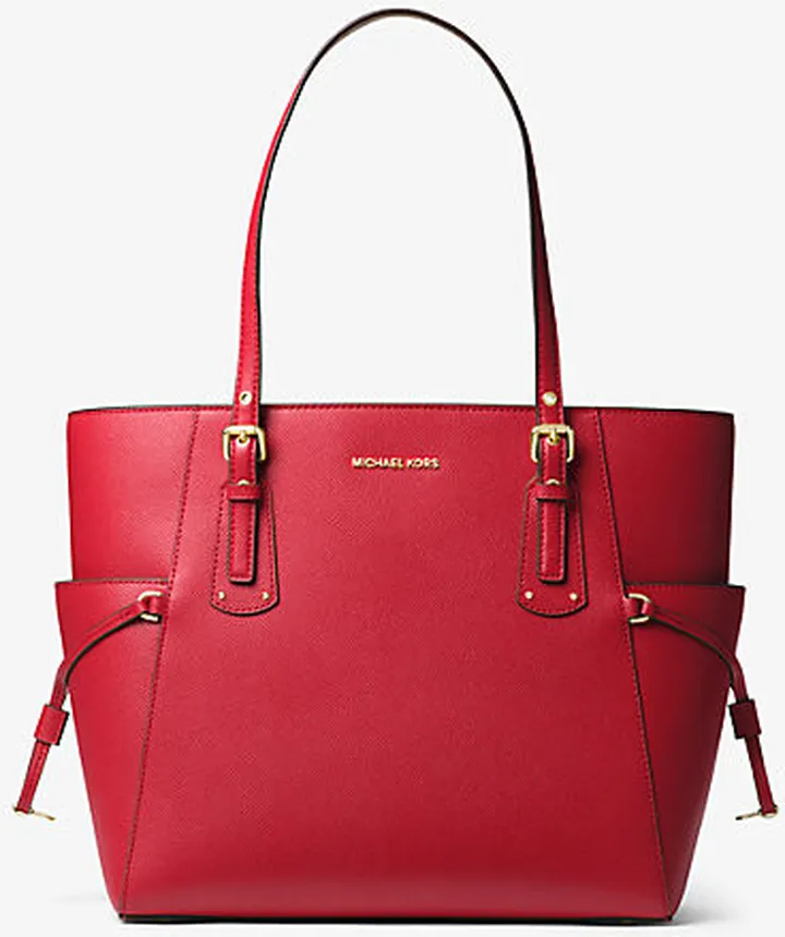Voyager Small Crossgrain Leather Tote Bag