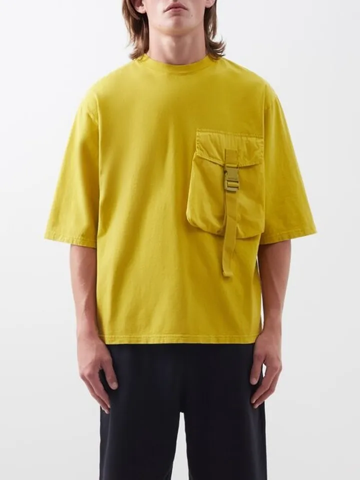 Nylon-pocket Cotton-jersey T-shirt