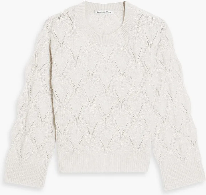 Pointelle-knit cashmere sweater