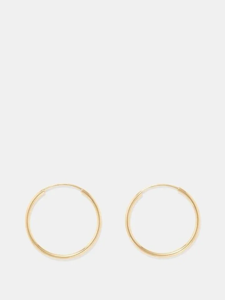Tube 14kt Gold Hoop Earrings