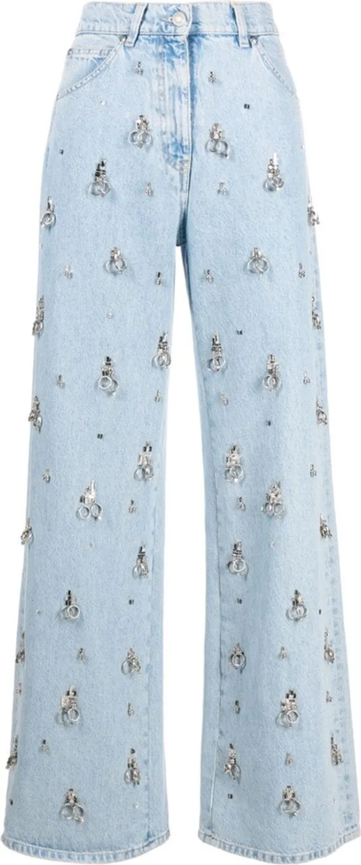 Embellished Wide-Leg Jeans