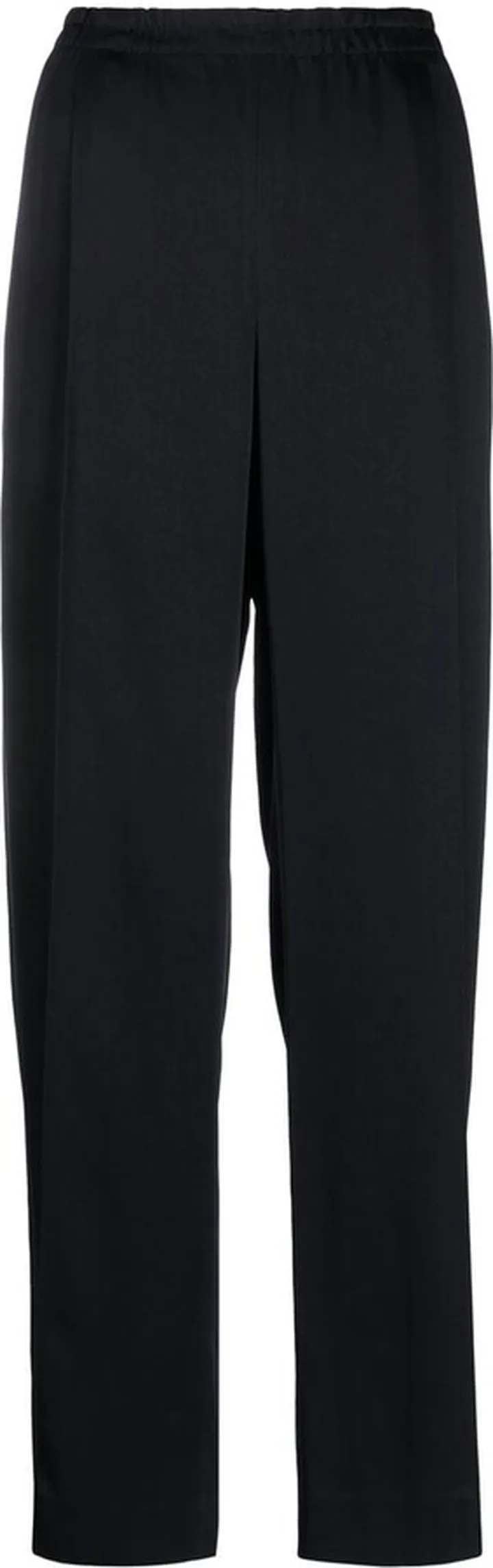 Elasticated-Waist Straight-Leg Trousers