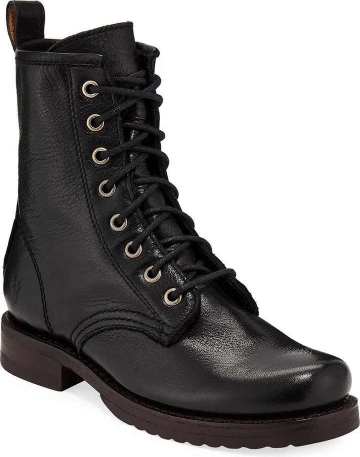 Veronica Leather Combat Booties