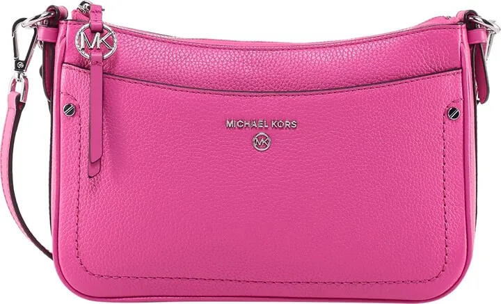 Leather shoulder bag with metal logo