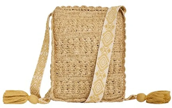 Raffia and lurex small hobo bag