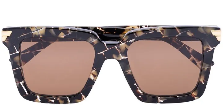 Tortoiseshell Check Square Sunglasses