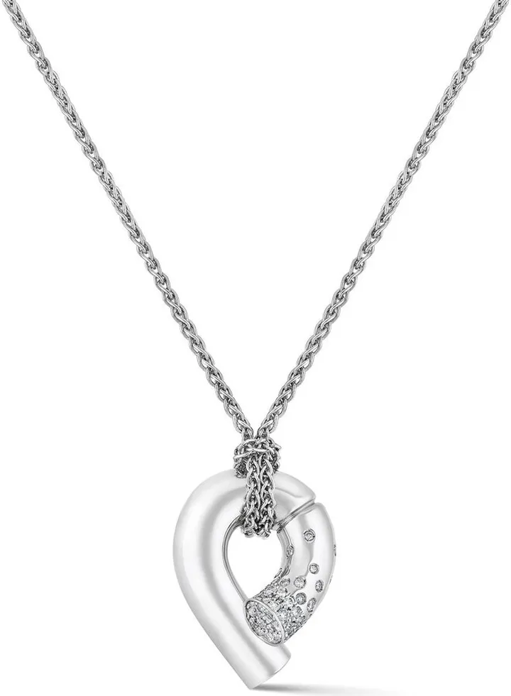 18kt white gold Oera diamond pendant necklace