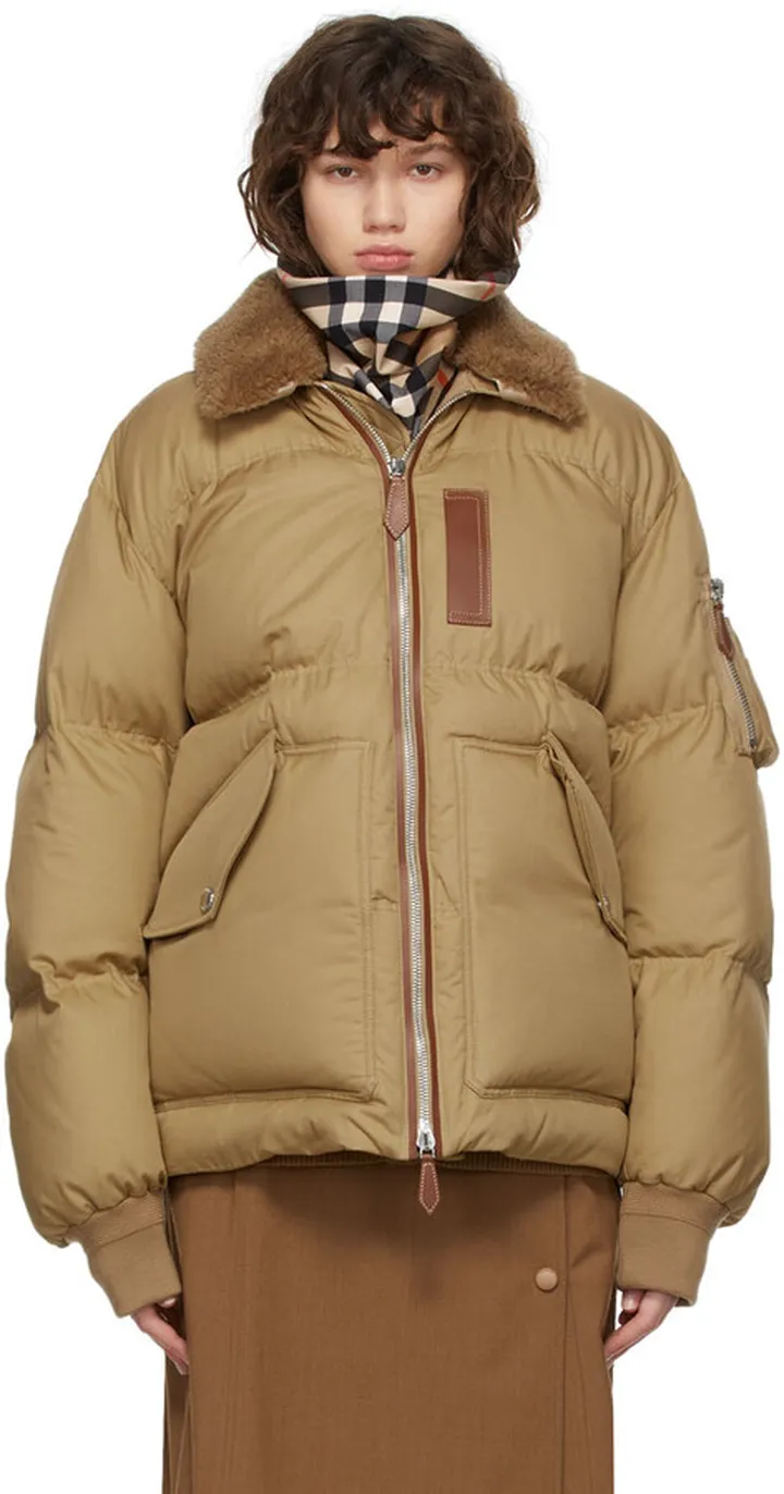 Burberry Tan Down Puffer Jacket