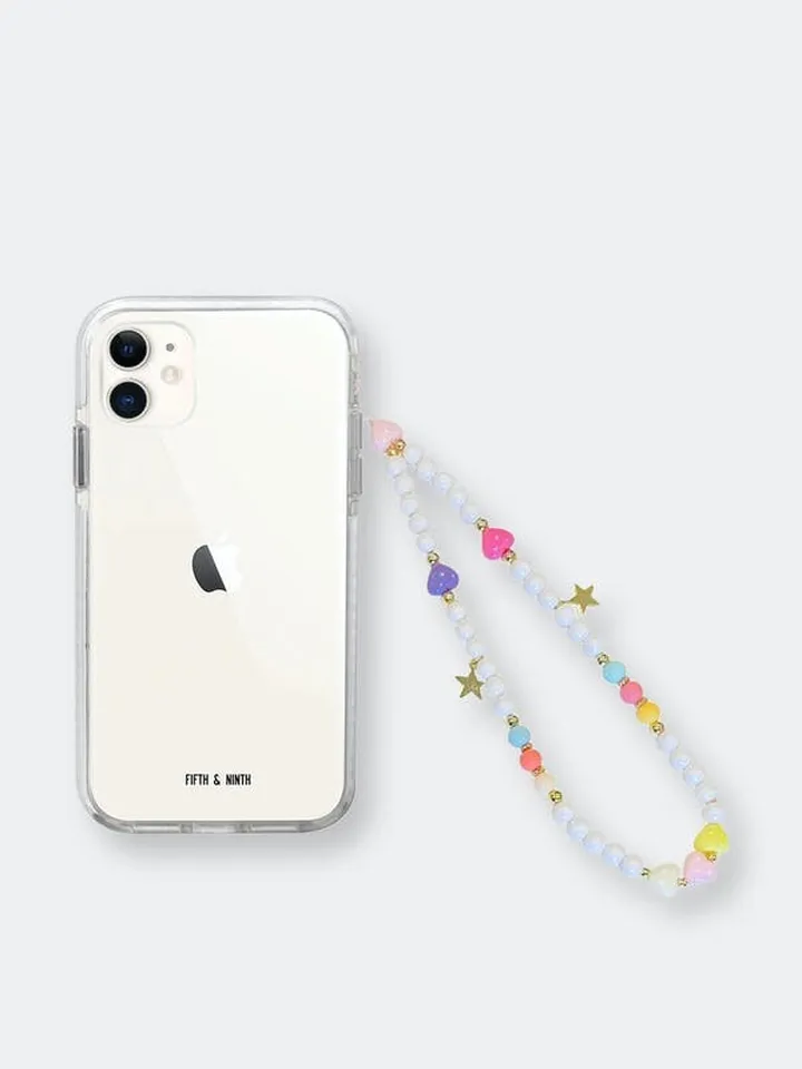 Fifth & Ninth Pastel Hearts Beaded Phone Charm
