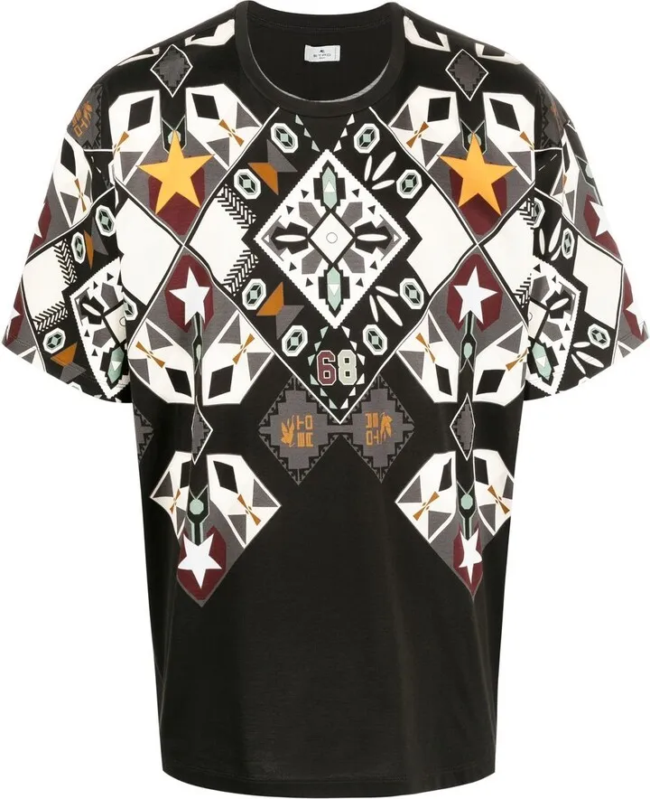geometric-print short-sleeve T-shirt