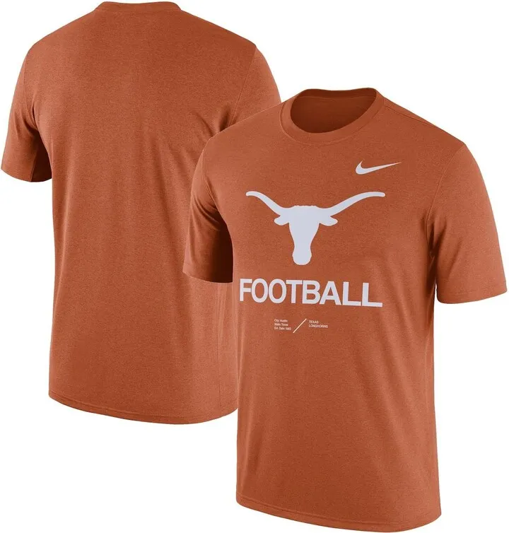 Men's Nike Heathered Texas Orange Texas Longhorns Performance Team Football Legend T-shirt