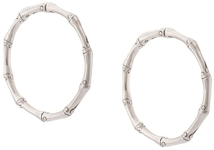 Bamboo medium hoop earrings