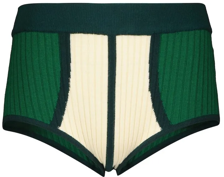 Jacquard ribbed-knit shorts