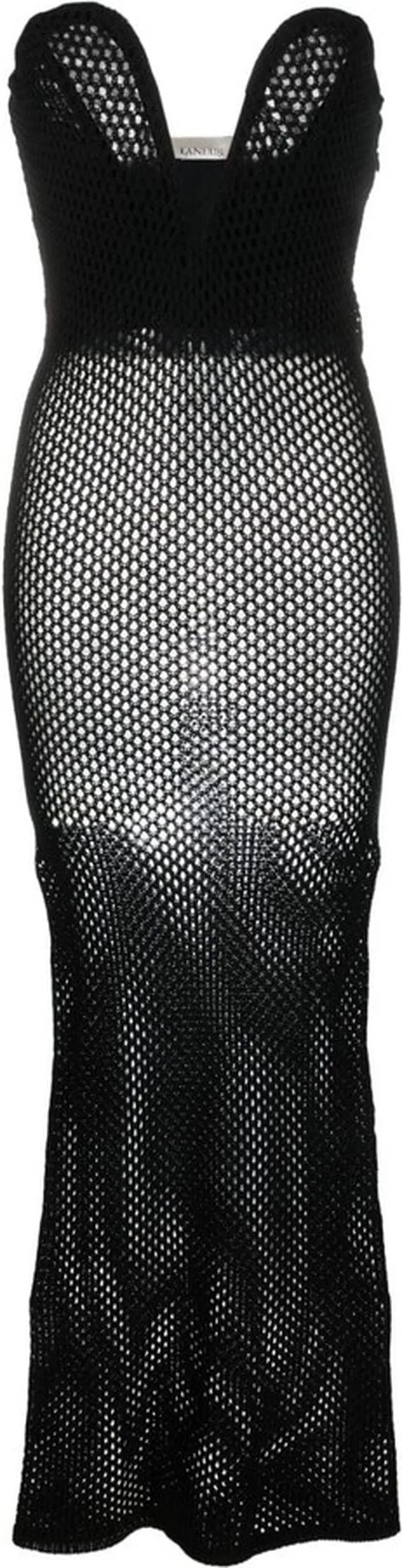 Open-Knit Mesh Maxi Dress
