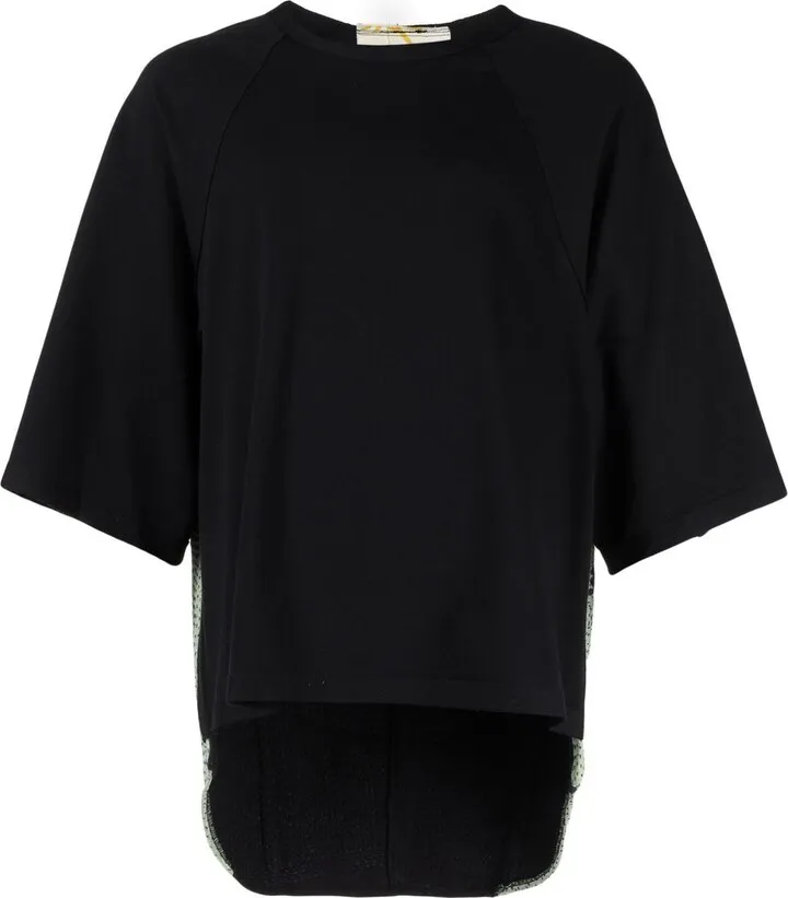 contrasting-stitch detail T-shirt